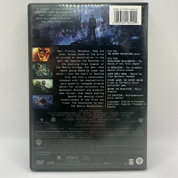 Matrix Revolutions 2-Disc Full-Screen Edition DVD Rated R Warner Bros - Picture 2 of 4